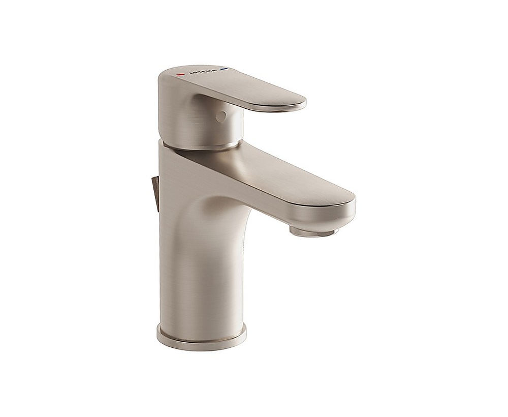 Isı ve debi limitörlü özel kartuş Lavabo bataryası (sifon kumandalı) Fırçalı nikel