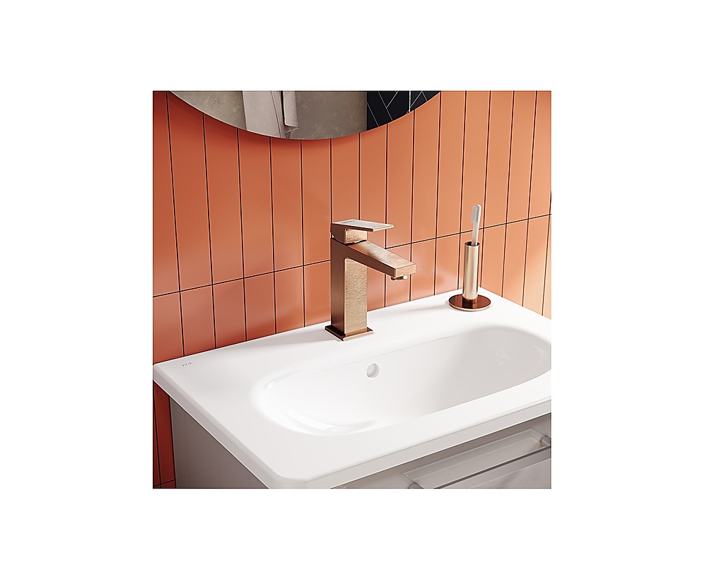 Isı ve debi limitörlü özel kartuş Lavabo bataryası (yüksek) Fırçalı bakır
