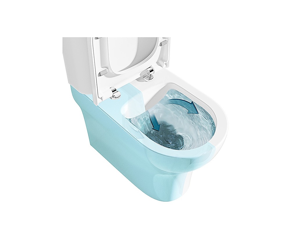 Zentrum Round Takım klozet, SmoothFlush, duvara tam dayalı, 61 cm